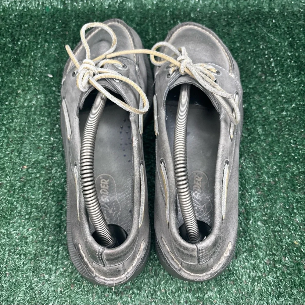 Sperry Top-Sider Men’s Gray Leather‎ Moccasin Boat Shoes Size 8.5